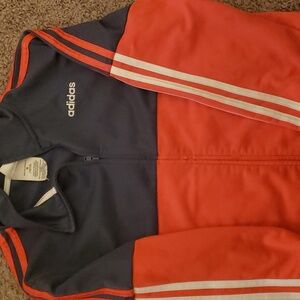 Blue and orange adidas trackshirt